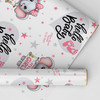 Personalised Wrapping Paper New Baby Pink Girl Elephant Hello Baby Gift Wrap