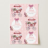 Personalised Wrapping Paper New Baby Pink Retro Baby Gilr Pram Custom Gift Wrap