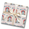 Personalised Wrapping Paper New Home Blue Door Red Flower Custom Gift Wrap