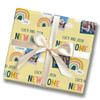 Personalised Wrapping Paper New Home Photo Rainbow Cloud Yellow Custom Gift Wrap