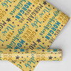 Personalised Wrapping Paper New Job Congratulations Blue Yellow Stars Gift Wrap