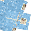 Personalised Wrapping Paper New Job Good Luck Photo Blue Lines Stars Gift Wrap