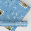 Personalised Wrapping Paper New Job Good Luck Photo Blue Lines Stars Gift Wrap