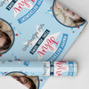 Personalised Wrapping Paper Retirement Male Photo Blue Stars Custom Gift Wrap