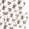 Personalised Wrapping Paper Thank You Cute Teddy Bear Roses Custom Gift Wrap