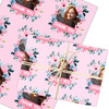 Personalised Wrapping Paper Thank You Female Photo Pink Flowers Custom Gift Wrap