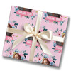 Personalised Wrapping Paper Thank You Female Photo Pink Flowers Custom Gift Wrap