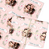 Personalised Wrapping Paper Thank You Photo Pink Flowers Custom Gift Wrap
