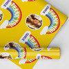 Personalised Wrapping Paper Thank You Photo Rainbow Yellow Custom Gift Wrap