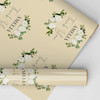 Personalised Wrapping Paper Thank You White Flowers Cream Custom Gift Wrap