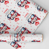 Personalised Wrapping Paper Valentine's Day Fiancée Cute Penguin Gift-Wrap