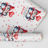 Personalised Wrapping Paper Valentine's Day Girlfriend Cute Penguin Couple