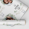 Personalised Wrapping Paper Wedding Day Floral Rings Photo Custom Gift Wrap