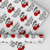 Personalised Wrapping Paper Wedding Day Mr Mrs Red Heart Just Married Gift Wrap