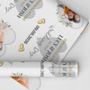Personalised Wrapping Paper Wedding Day Photo White Flowers Heart Gift Wrap