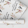 Personalised Wrapping Paper Wedding Day Pink Gold Name Initials Custom Gift Wrap