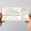Comedy Murder Mystery Evening Dinner Personalised Gift Voucher Surprise Ticket
