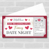 Fancy Date Night Hearts Red Personalised Gift Voucher Surprise Ticket