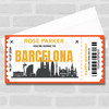 Going To Barcelona Skyline Pass Personalised Gift Voucher Surprise Trip Ticket