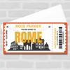 Going To Rome Skyline Personalised Gift Voucher Surprise Trip Holiday Ticket
