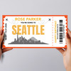 Going To Seattle Skyline Personalised Gift Voucher Surprise Trip Holiday Ticket