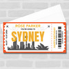 Going To Sydney Skyline Personalised Gift Voucher Surprise Trip Holiday Ticket