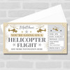 Helicopter Flight Stars Gold Personalised Gift Voucher Surprise Ticket