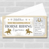 Horse Riding Experience Stars Gold Personalised Gift Voucher Surprise Ticket
