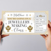 Jewellery Making Class Stars Gold Personalised Gift Voucher Surprise Ticket