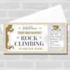 Rock Climbing Stars Gold Personalised Gift Voucher Surprise Ticket