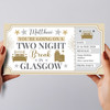 Two Night Break Glasgow Personalised Gift Voucher Surprise Trip Holiday Ticket
