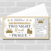 Two Night Break Prague Trip Personalised Gift Voucher Surprise Holiday Ticket