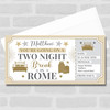Two Night Break Rome Personalised Gift Voucher Surprise Trip Holiday Ticket