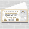 Two Night Luxury Spa Break Personalised Gift Voucher Surprise Holiday Ticket