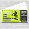 Dirt Bike Experience Personalised Surprise Ticket Gift Voucher