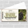 Gorilla Encounter And Truck Safari Personalised Surprise Ticket Gift Voucher