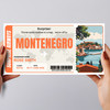 Montenegro Boarding Pass Personalised Gift Voucher Surprise Trip Holiday Ticket