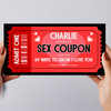 Naughty Adult Sex Coupon Personalised Surprise Ticket Gift Voucher