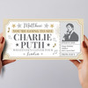 Charlie Puth concert Stars Gold Personalised Surprise Ticket Gift Voucher