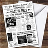 Born In 1921 White Newspaper Birthday Facts Any Year Any Age Personalised Card