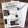 Born In 1923 White Newspaper Birthday Facts Any Year Any Age Personalised Card