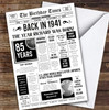 Born In 1941 White Newspaper Birthday Facts Any Year Any Age Personalised Card