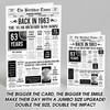 Born In 1963 White Newspaper Birthday Facts Any Year Any Age Personalised Card