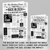 Born In 2024 White Newspaper Birthday Facts Any Year Any Age Personalised Card