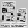 Born In 1924 Grey Newspaper Birthday Facts Any Year Any Age Personalised Card