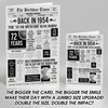 Born In 1954 Grey Newspaper Birthday Facts Any Year Any Age Personalised Card