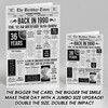 Born In 1990 Grey Newspaper Birthday Facts Any Year Any Age Personalised Card