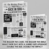 Born In 1999 Grey Newspaper Birthday Facts Any Year Any Age Personalised Card