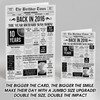 Born In 2016 Grey Newspaper Birthday Facts Any Year Any Age Personalised Card