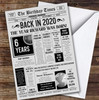 Born In 2020 Grey Newspaper Birthday Facts Any Year Any Age Personalised Card